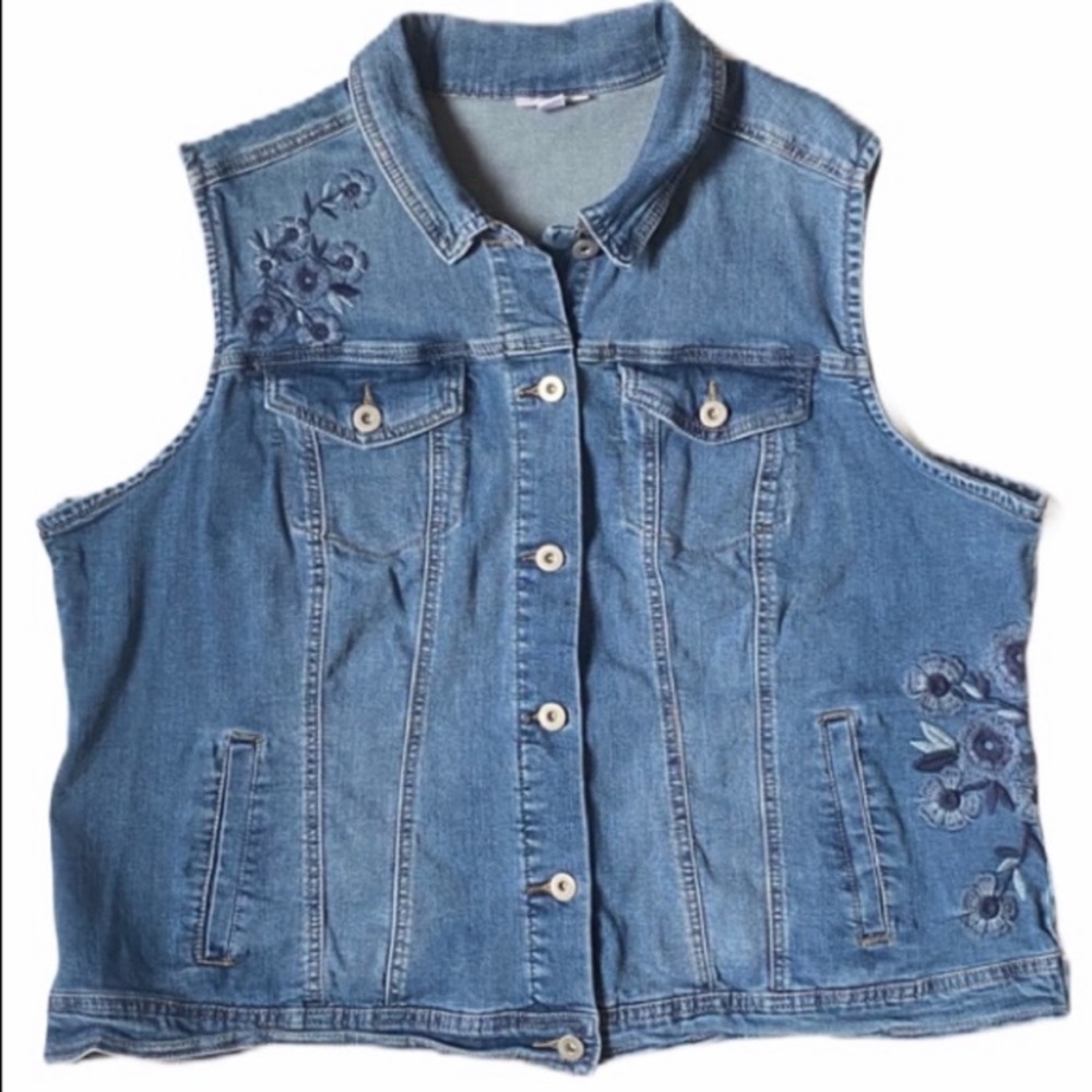 FINALSALE Westport Vintage Embroidered Denim Vest